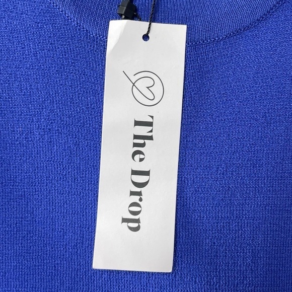 NWT The Drop Gabriela High Side Slit Midi Sweater Dress in Dazzling Blue Size XL - Picture 4 of 8